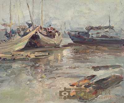 莫朴 1985年作 风景 25×30cm